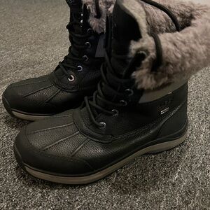 UGG Black and Gray Shearling Boots